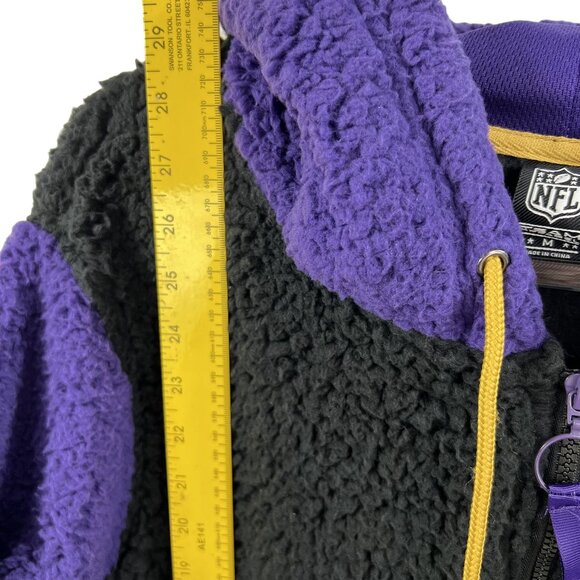 NFL Team Apparel NWT Baltimore Ravens M/L Sherpa Fleece Shacket Black Full Zip - Picture 9 of 16